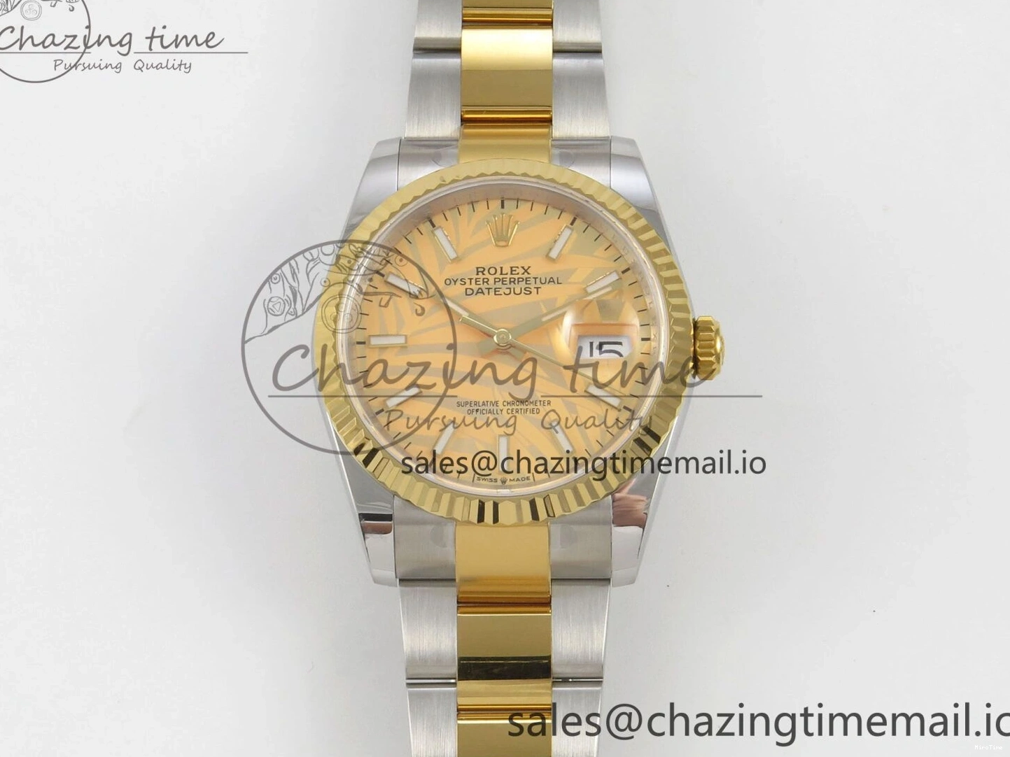 MiroTime 0510 Unisex DateJust 36 SS YG ARF 1:1 Best Edition 904L Steel YG Leaf Dial on Oyster Bracelet SH 92